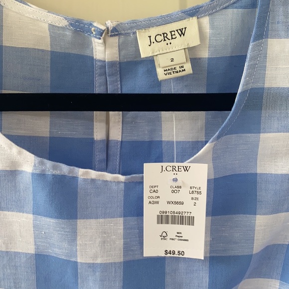 J crew Large Gingham Top - Picture 3 of 4